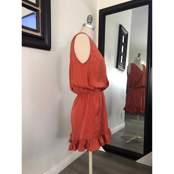 Kori American Orange Women's Sleeveless Romper with Pockets Small NWOT - Picture 4 of 8